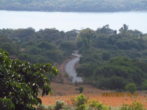 First glimpse of Kas talaw, the road leading to it from Ghat